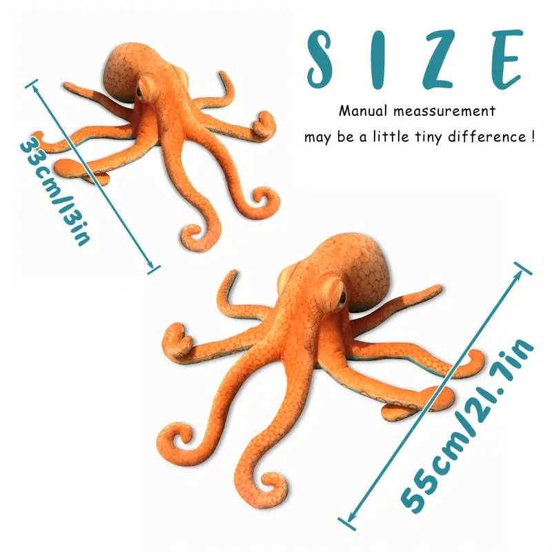 Bright Orange And Blue Octopus Plush Toy
