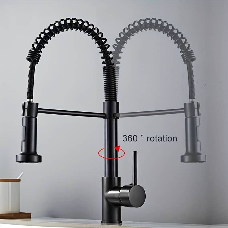 1pc TWINBELL Modern Kitchen Faucet Stainless Steel Pull-Down Spray Head Hot Cold Water Easy I