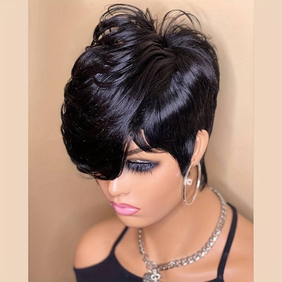 1Pc Black B 15.24cm Fashion Design Wig