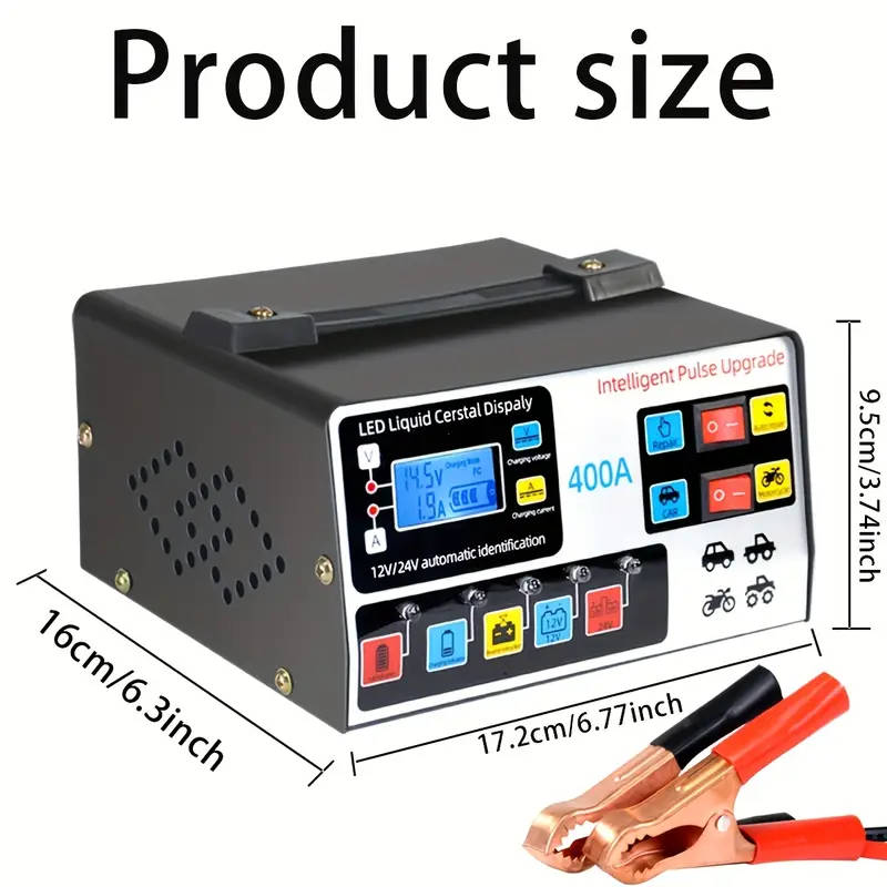 12V/24V Intelligent Battery Charger for Motorcycles and Cars