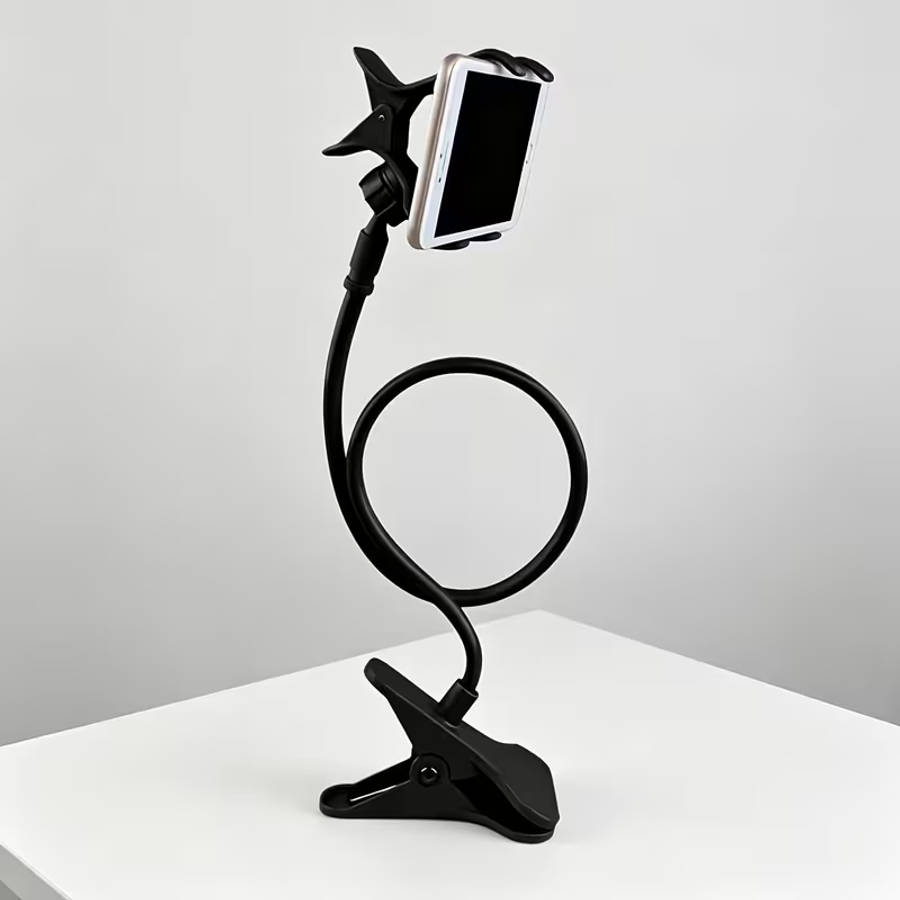 Flexible Gooseneck Phone Holder Wall Mounted Cell Phone Stand with 360 Degree Rotation