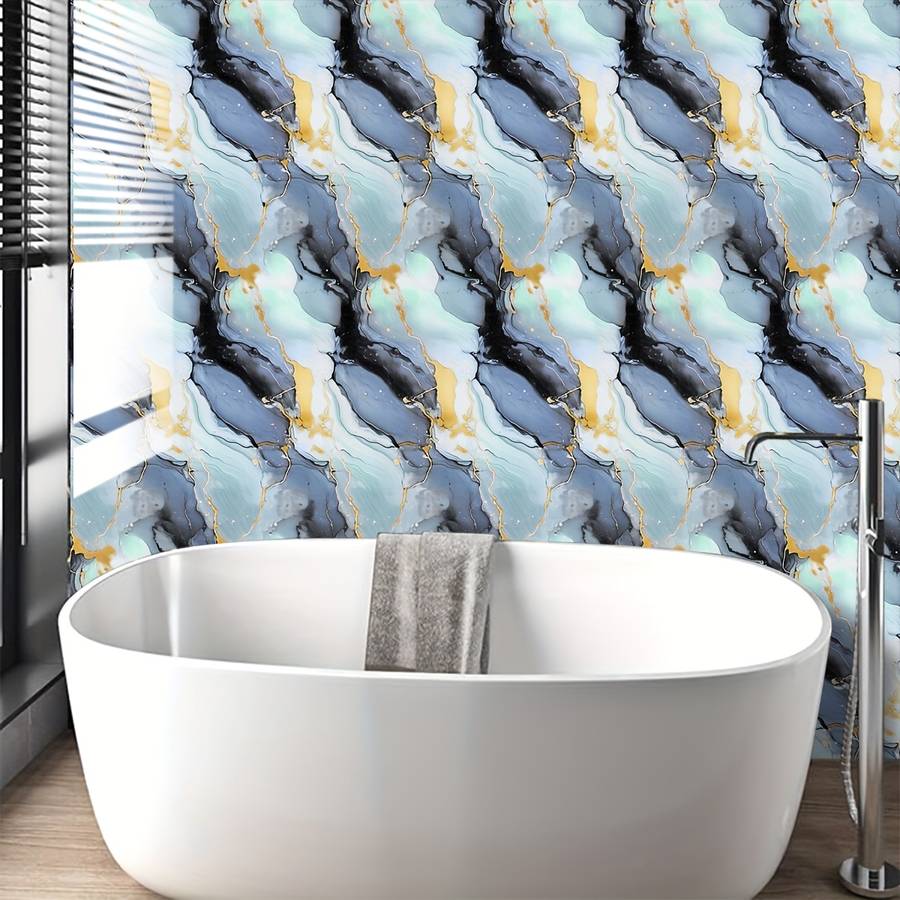 1PC Wall StickersDream Blue Marble40X500cm 15.7X196.8inch