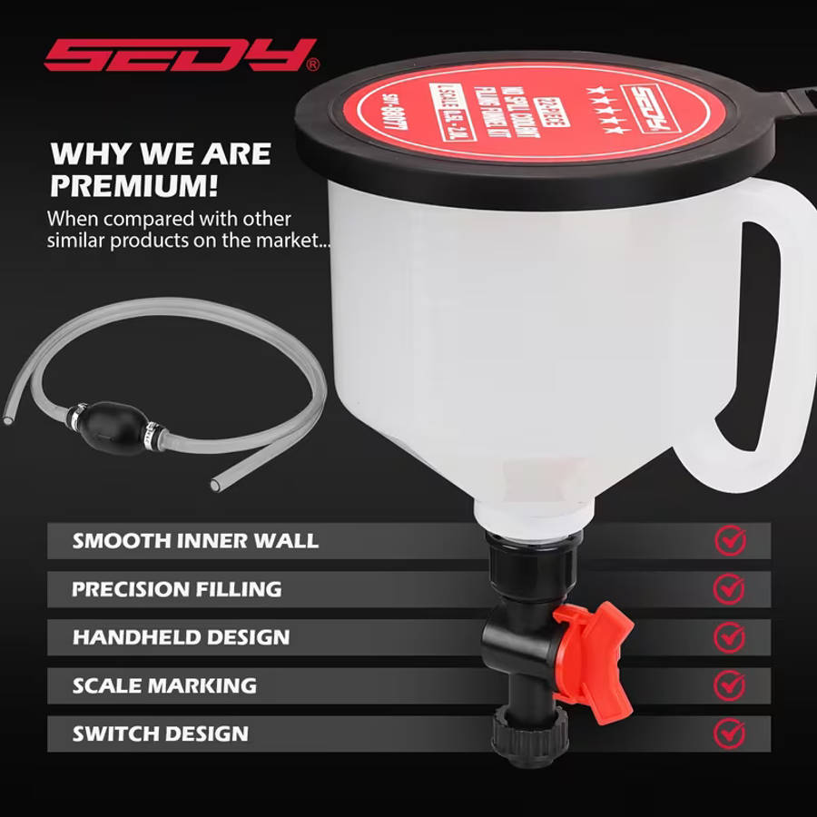 22pcs No-Spill Coolant Filling Funnel Kit And Siphon Hose Pump