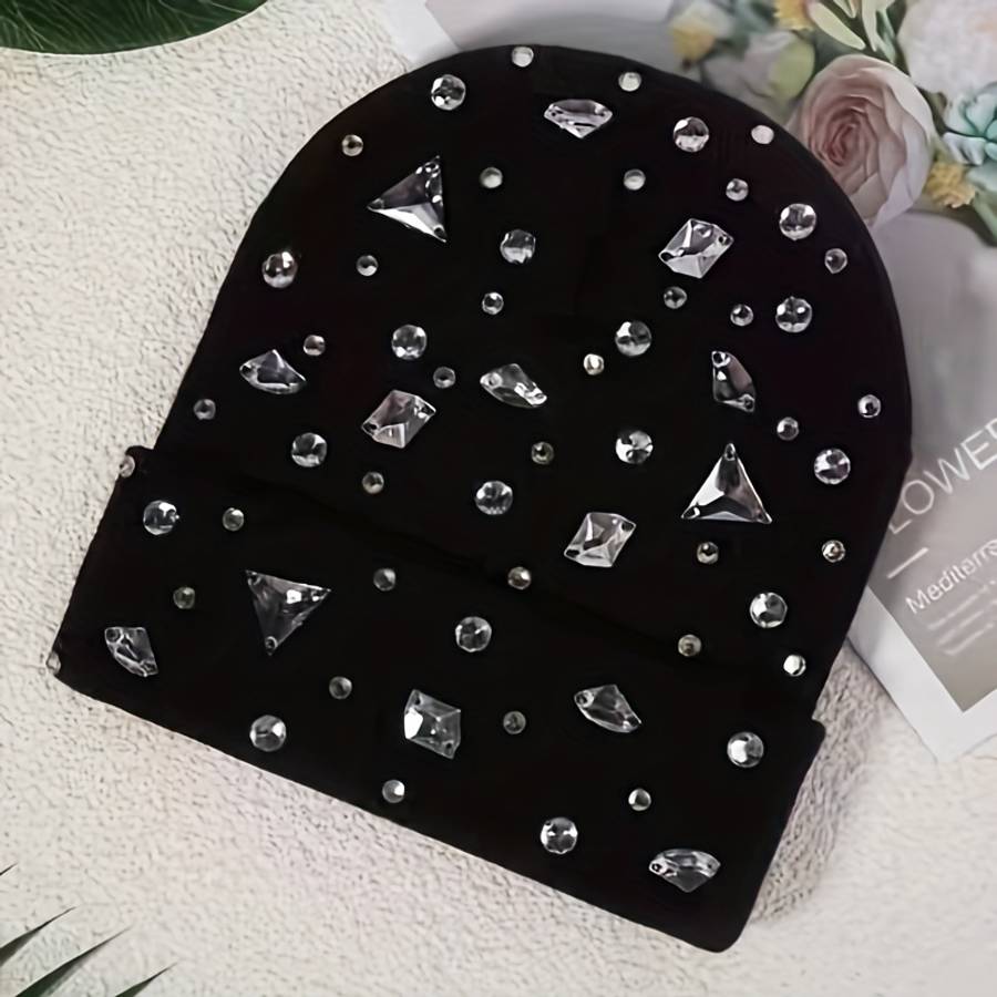 Black Beanie Sparkling Hat
