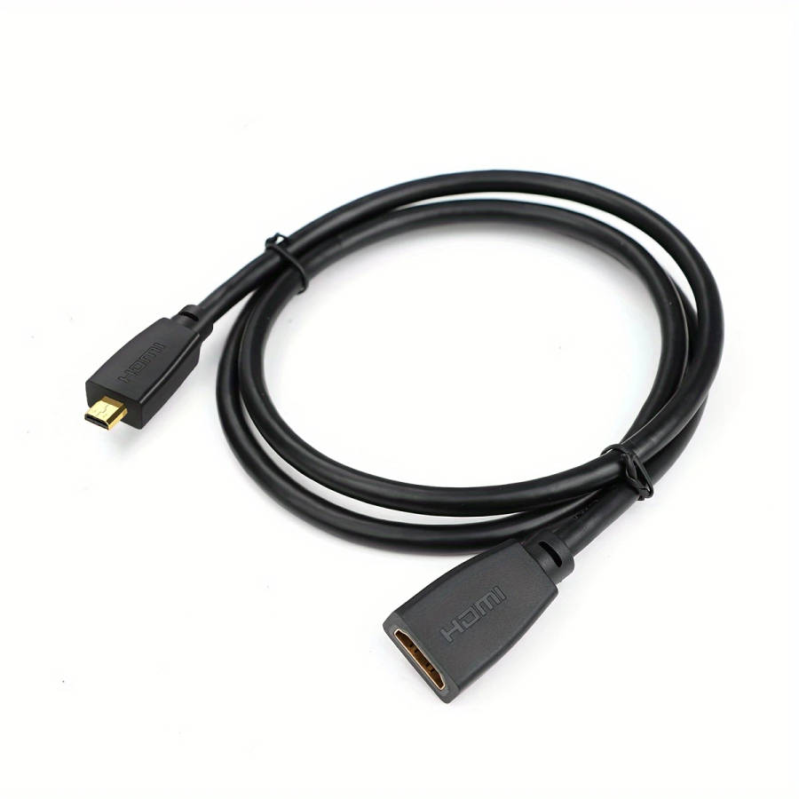 1pc 30cm High Speed Micro Male to Female Cable 18Gbps 4K 60Hz HDR Gold-Plated Ethernet-Ready Round