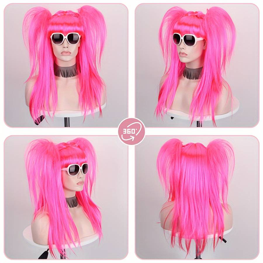 1Pc Rose Red 45.72cm Fashion Design Wig