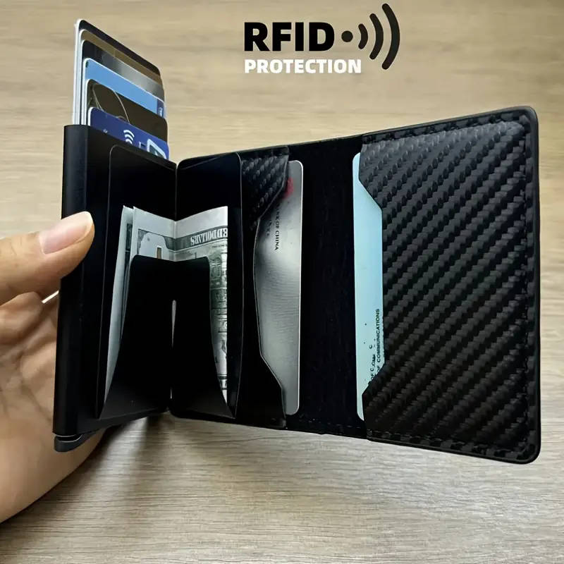 Men's Anti-Theft Anti-Magnetic Carbon Fiber Aluminum Alloy Card Holder