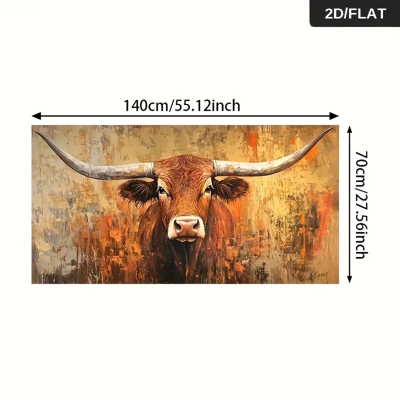 70cm x 140cm Modern Abstract Textured Cattle Wall Art Canvas