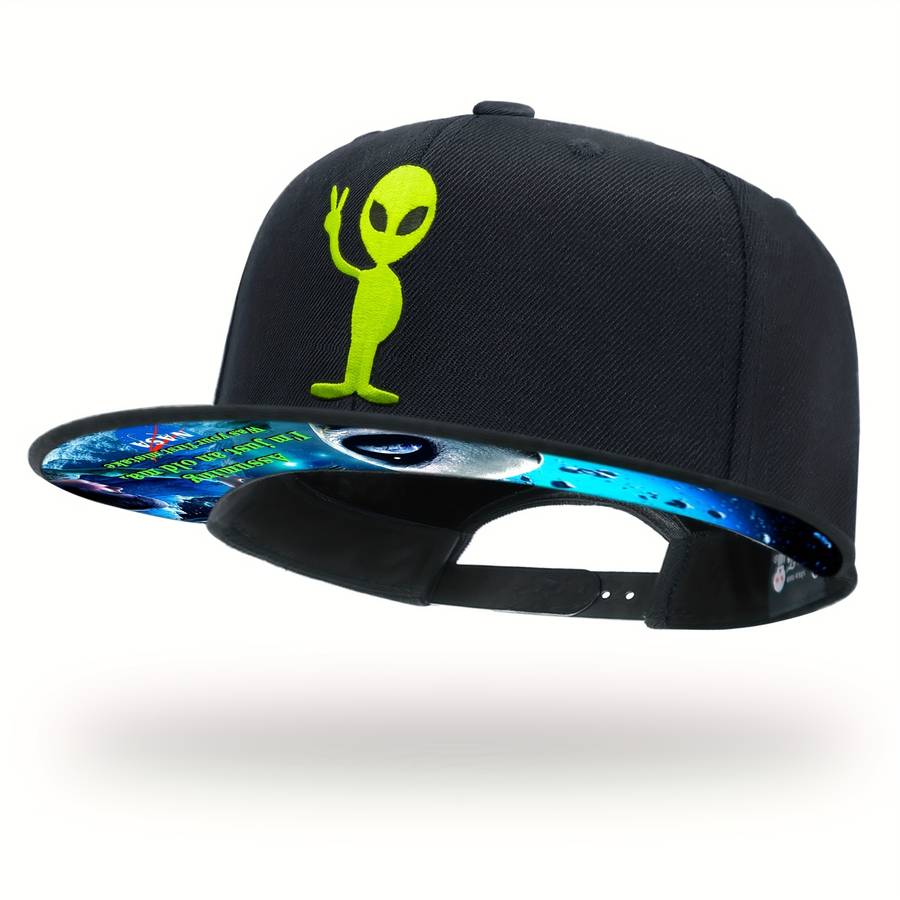 Tilgomedal Alien Skull Snapback Baseball Cap Adjustable Breathable Cotton Blend Hat For