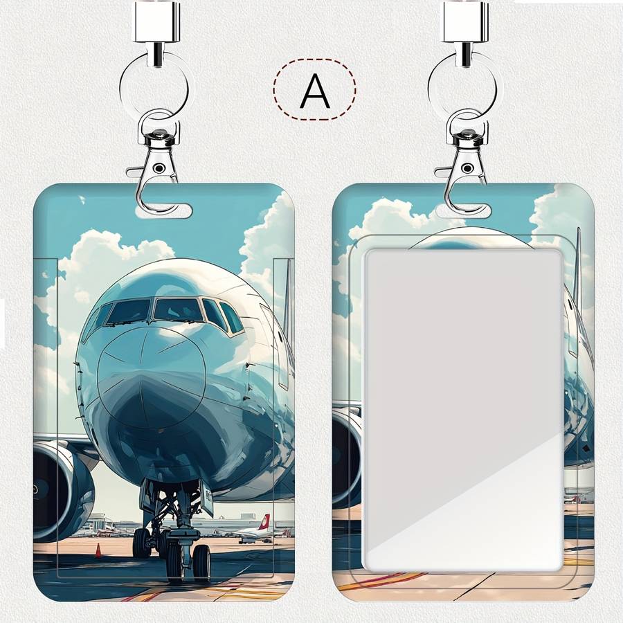 1pc A Set of Airport Illustration Series Card Sleeves Cute and Practical with Hole Punch for Sch