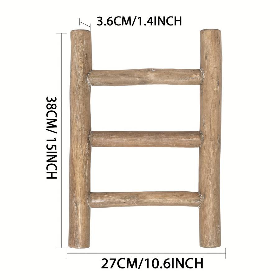 1pc Rustic Farmhouse Mini Wooden Ladder Versatile Tea Towel Holder Display Rack for Kitchen and