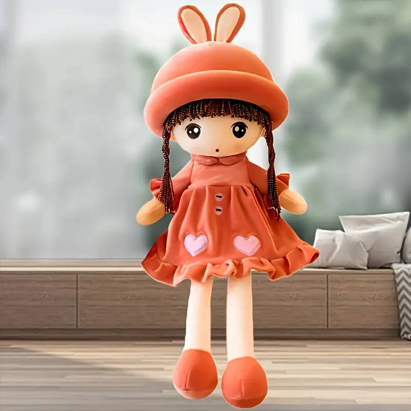 1 Piece Cute Rag Doll Plush Soft Stuffed Doll Red