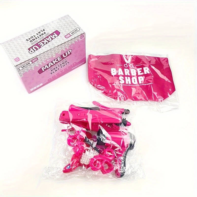 Girls Play Hairdresser Kit Toys with Accessories Apron Mixed Colors No Plating
