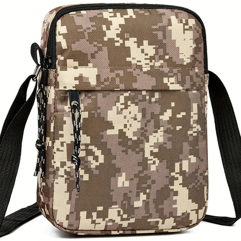 1pc Unisex Camouflage Crossbody Bag Casual Nylon Shoulder Sling with Tassel Detail Adjustable Strap
