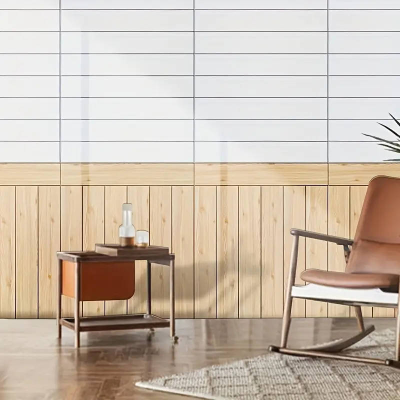 30 Washable And Reusable Self-Adhesive Wood Grain Wall Stickers