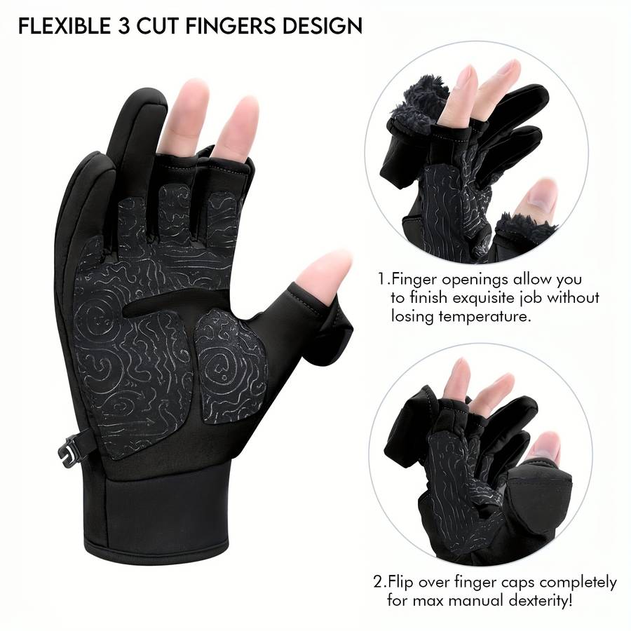 1 Pair Gray Size M Warm Gloves
