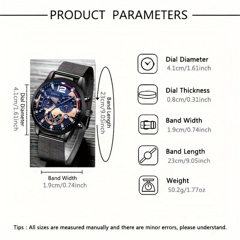 1pc Luxurious And Stylish New Fashion Trend Men's Mesh Quartz Watch Perfect For Gifts For Friends