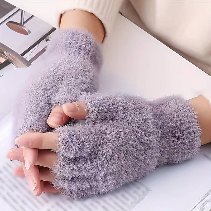 1 Pair Black Warm Gloves