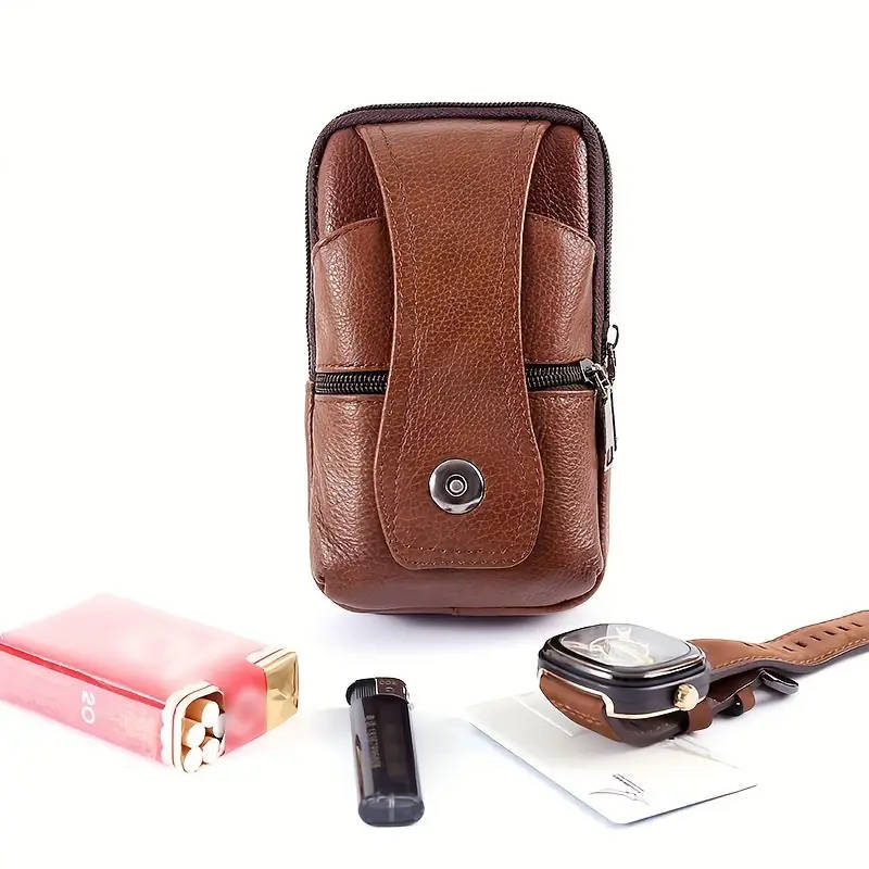 Genuine Leather Men's Satchel Bag, Multi-functional Bag For Outdoor Activities