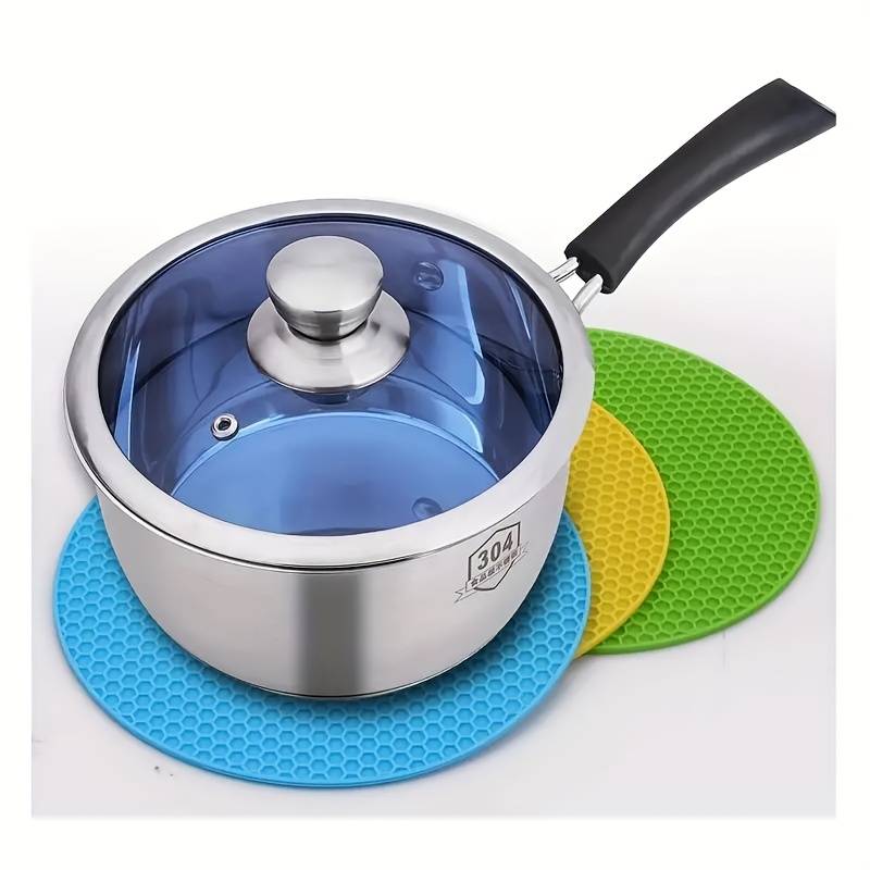 5-Pack Silicone Honeycomb Heat Resistant Mats Non-Slip Durable Hot Plate Pads for Hot Dishes