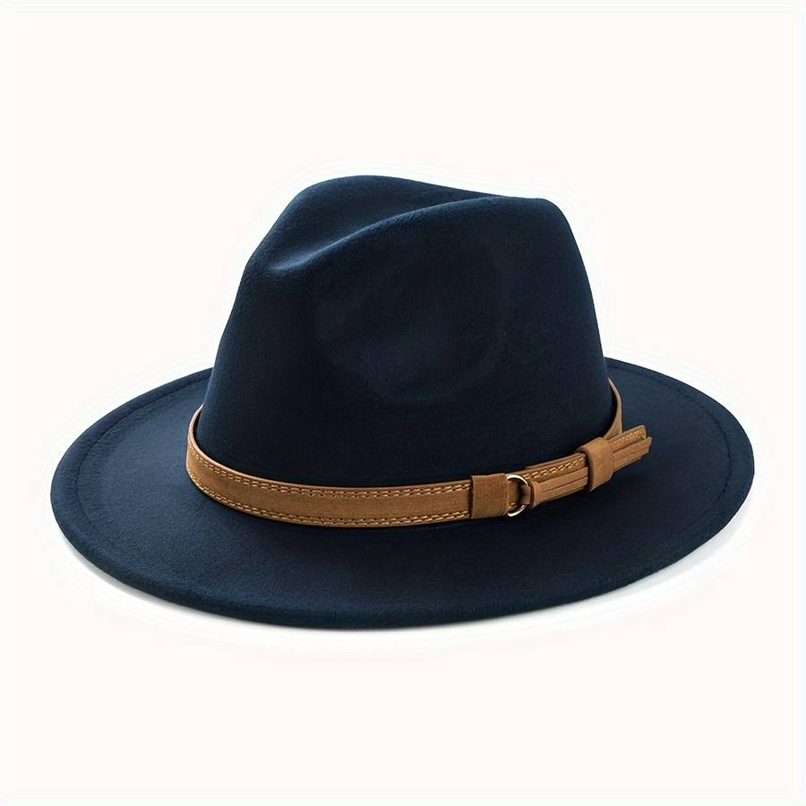 1pc Fashion Retro Top Hat Simple Wide Brim Jazz Hat
