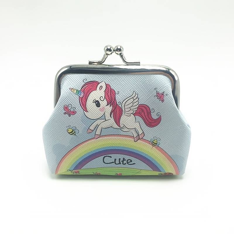 1pc New Cartoon Unicorns Mini Coin Purse Positioning Printing Casual Style
