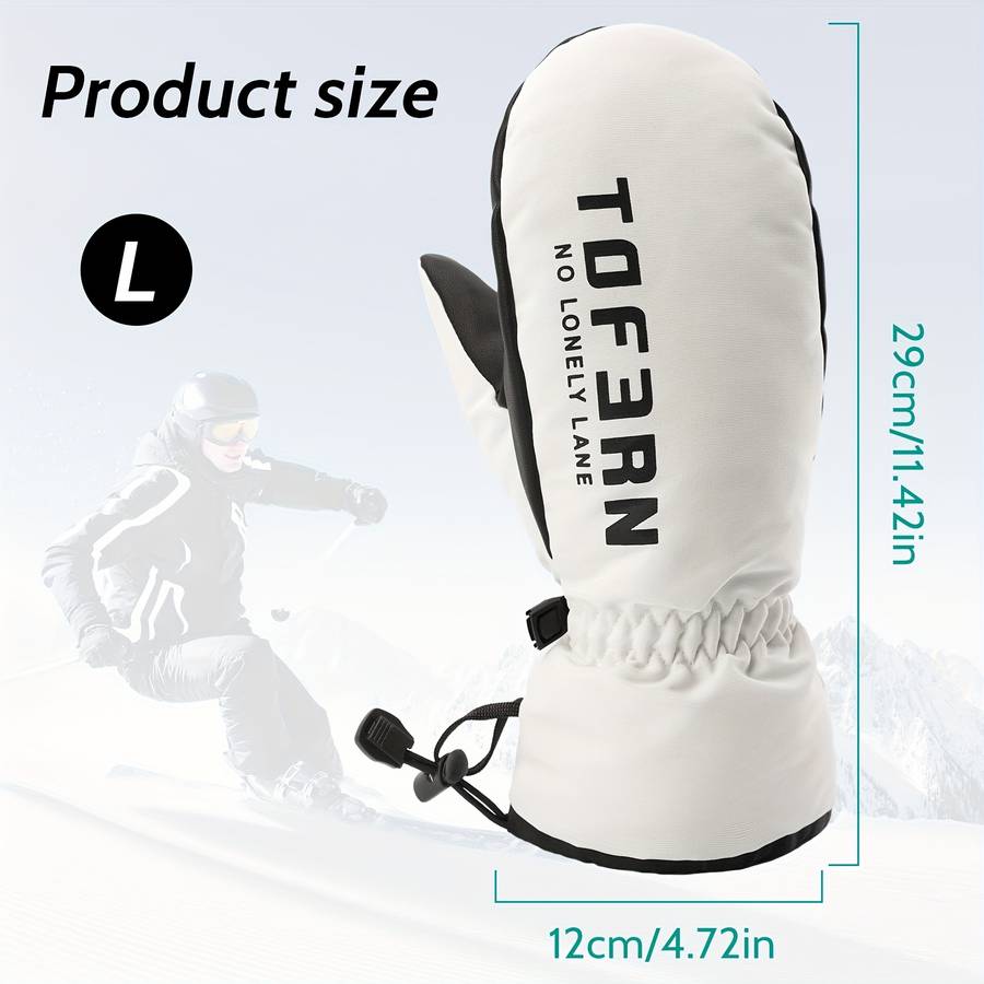 1 Pair White Size L Warm Gloves