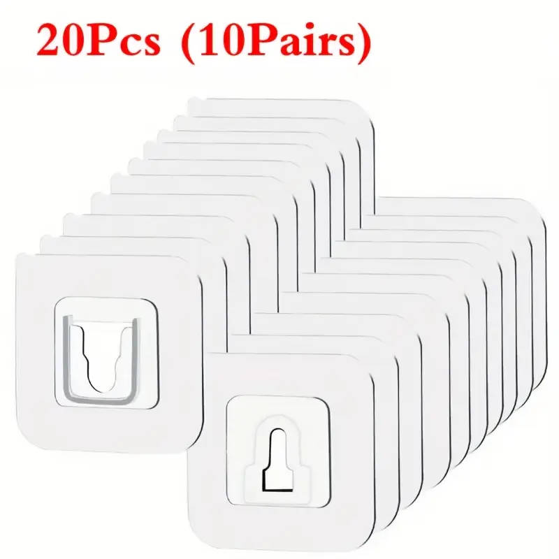 10 Pairs Of Powerful Adhesive Hooks With No Trace No Drilling