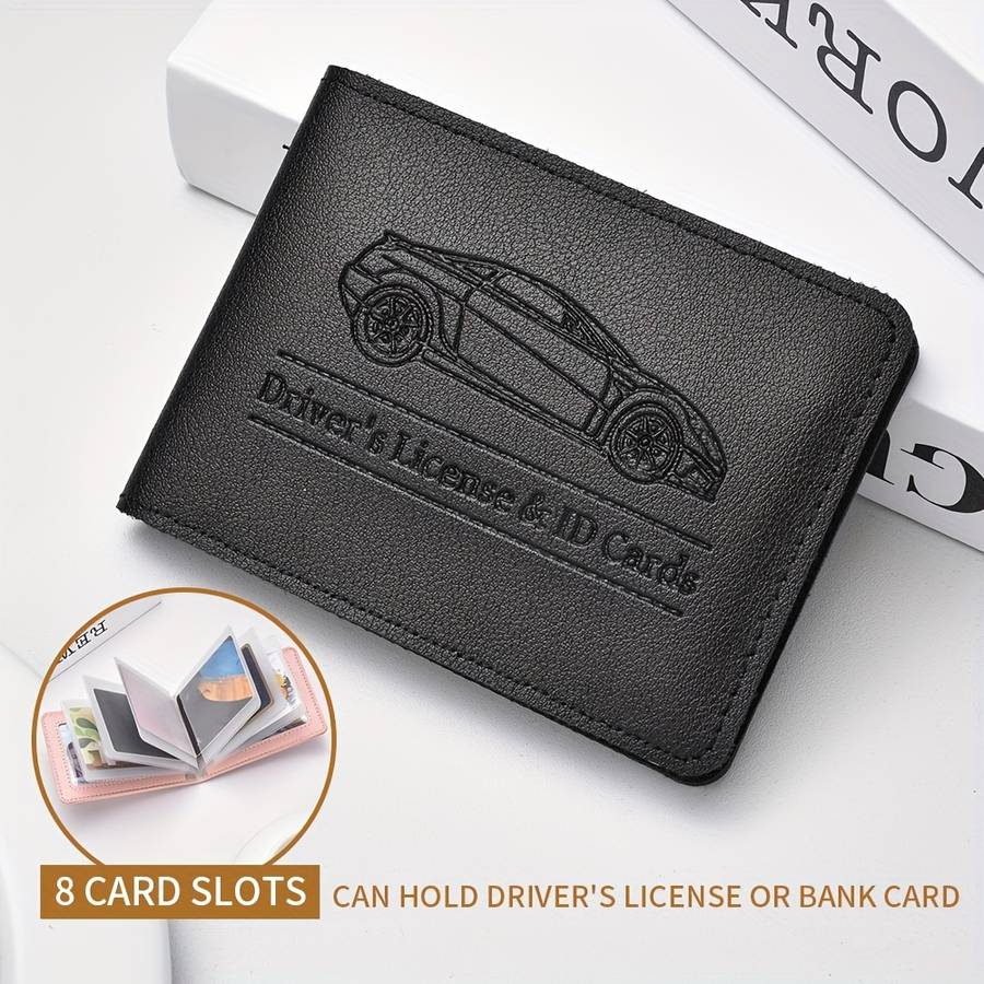 1pc DEABOLAR Driver's License ID Card Holder Stylish Car Design Wallet for Credit Cards Compac