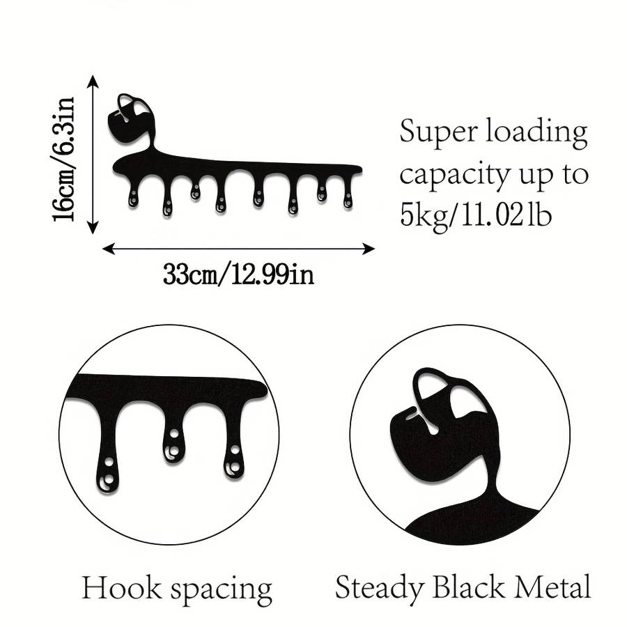 Casual Style Metal Wall Coat Rack Easy Install Flowing Drip Key Holder Modern Entryway Rack Organi