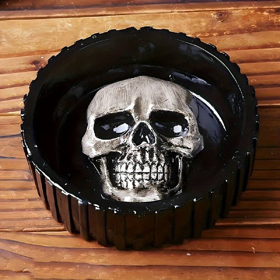 1pc DTOHO 1pc 3D Skull Head Silicone Mold 8.89 cm for Ashtray Jewelry Storage Epoxy Resin Plas