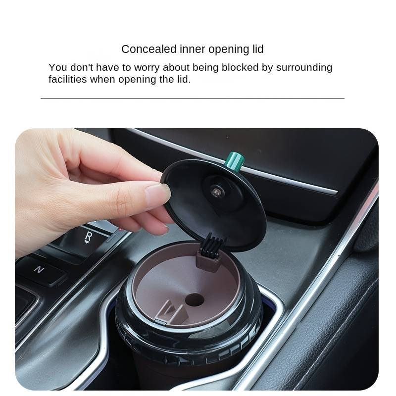 1pc High-Temperature Resistant Car Ashtray with Lid Portable Detachable ABS Ashtray for Coffee C