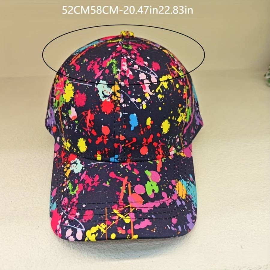 Vibrant Tie-Dye Baseball Cap Lightweight Adjustable Polyester Sun Protection Toggle Closu