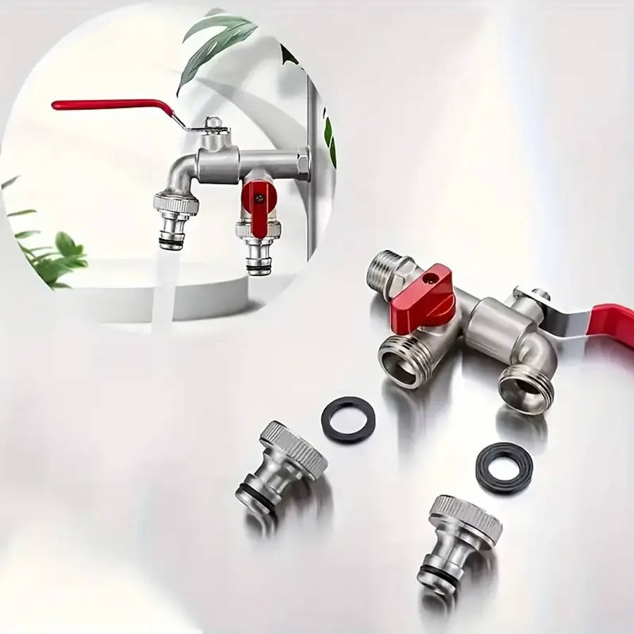 Zinc Alloy Garden Faucet 1/2 Thread Classic Style Dual Outlet