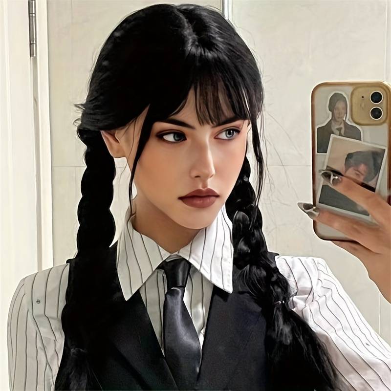 1Pc Black 55.88cm Fashion Design Wig
