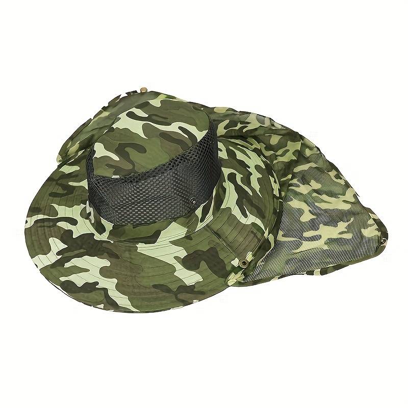 1pc Outdoor Fishing Hat Wide Brim Sun Hat With Neck Flap UV Protection Bucket Hat For Hiking