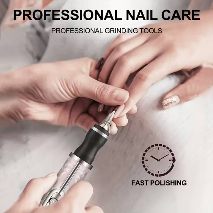 Electric Nail Drill Machine - 12 Grinding Heads Nail Machine Set