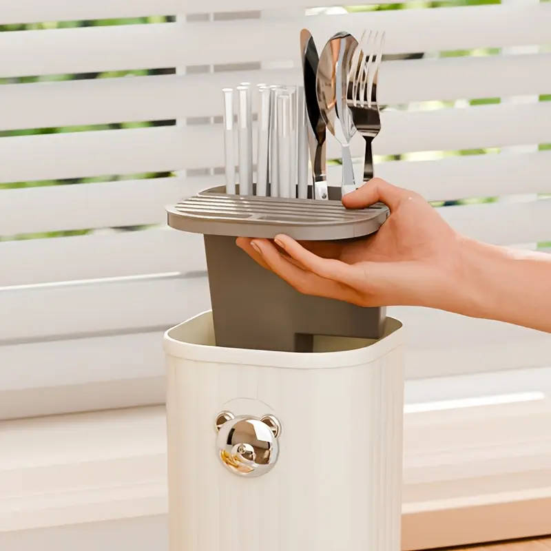 1pc Fashion Style Plastic Kitchen Utensil Holder Multi-Functional Countertop Organizer for Knives Ch