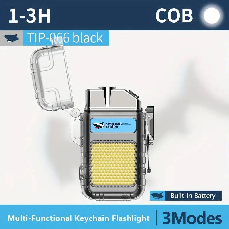 1pc Mini Flashlight COB Keychain Torch light Type-C Rechargeable 3 Modes Pocket Size Ideal for for O