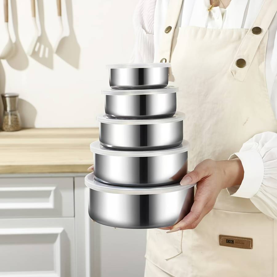 5pcs set of food storage containers with lids suitable for vegetables fruits kitchen supplie