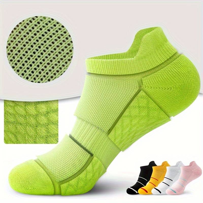 5 Pairs White And Gray And Pink And Mint Green And Orange High Elastic Socks