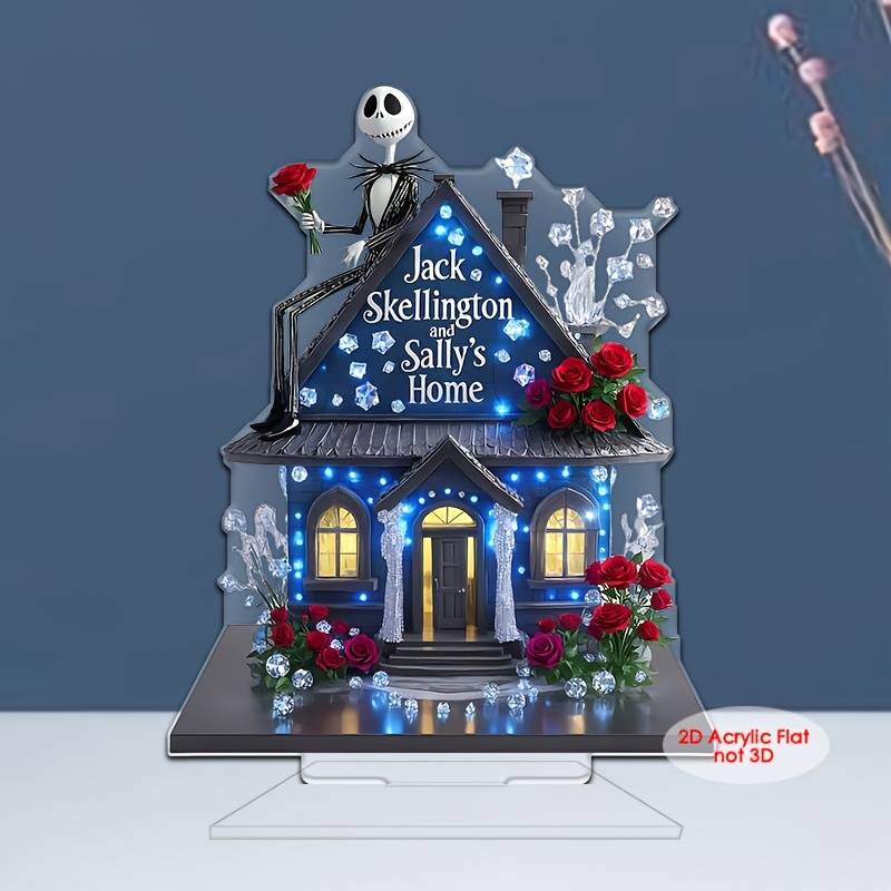 1pc 2D Flat  Acrylic Jack Skellington Sally'S Home Decor Romantic Mystical Family-Themed Table