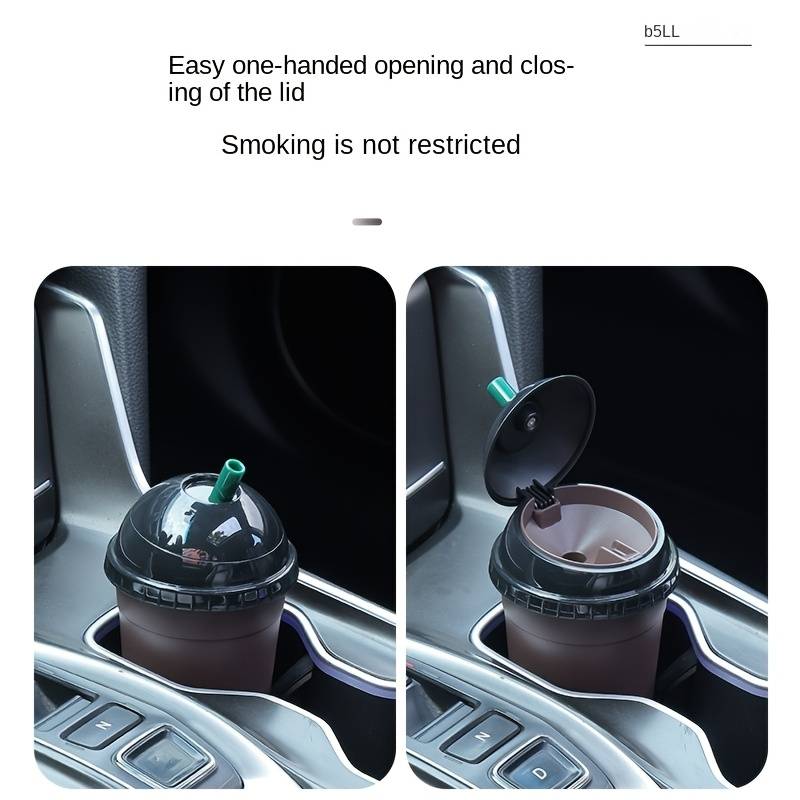 1pc High-Temperature Resistant Car Ashtray with Lid Portable Detachable ABS Ashtray for Coffee C