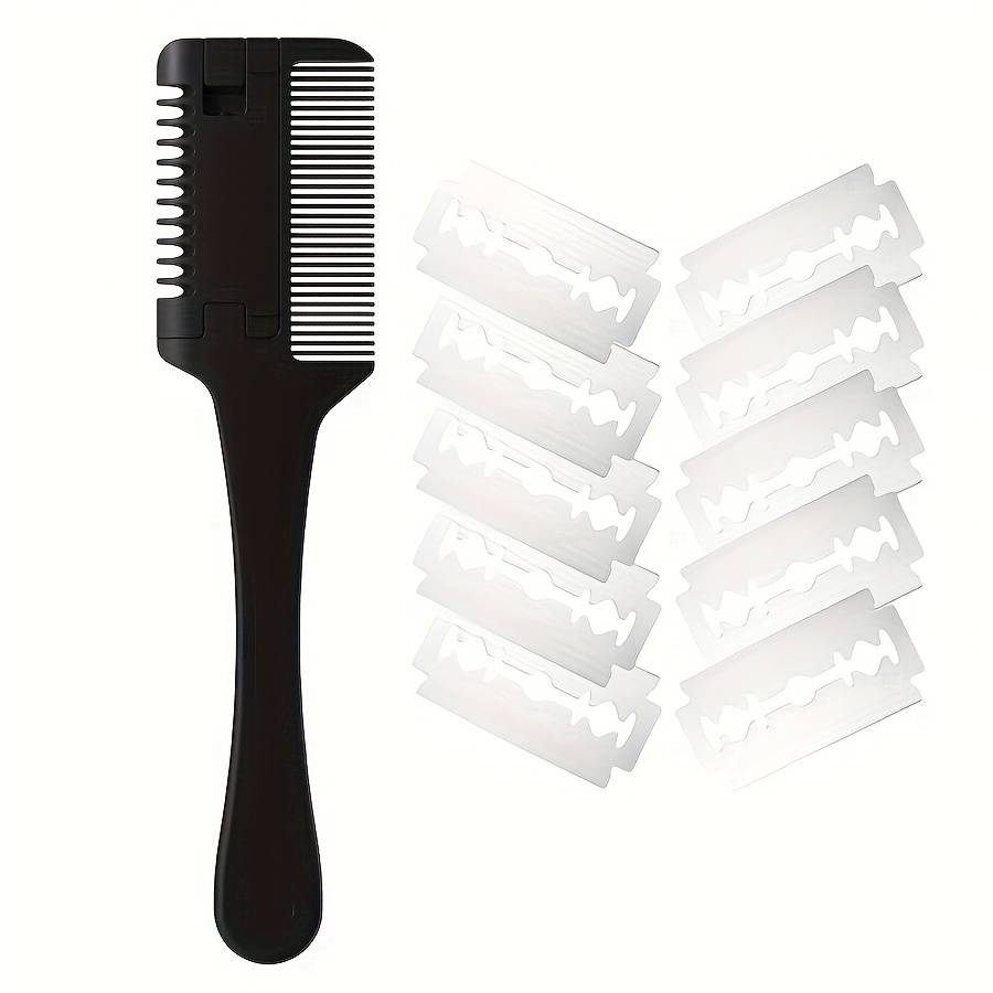 1pc Black Size 1 Comb Add 10 BladesPet Comb