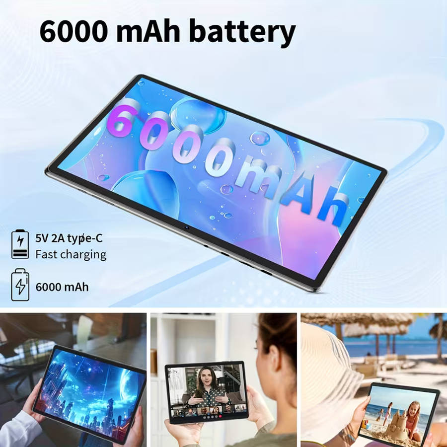10.1-Inch Android 15 12GB + 64GB Tablet includes Case and Magnetic Wireless Keyboard & Mouse