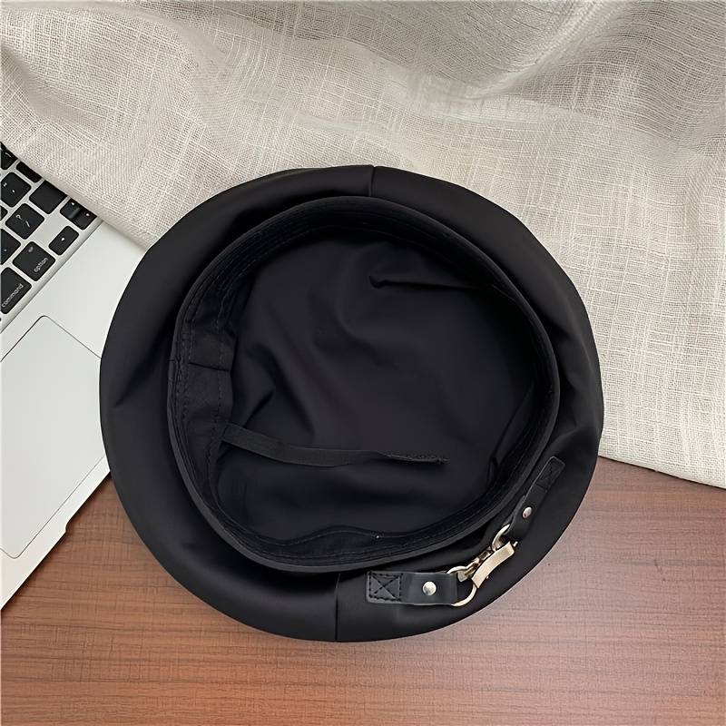 1pc Elegant Women's Beret Hat Classic Vintage French Style Plaid Top Military Cap Warm Winter