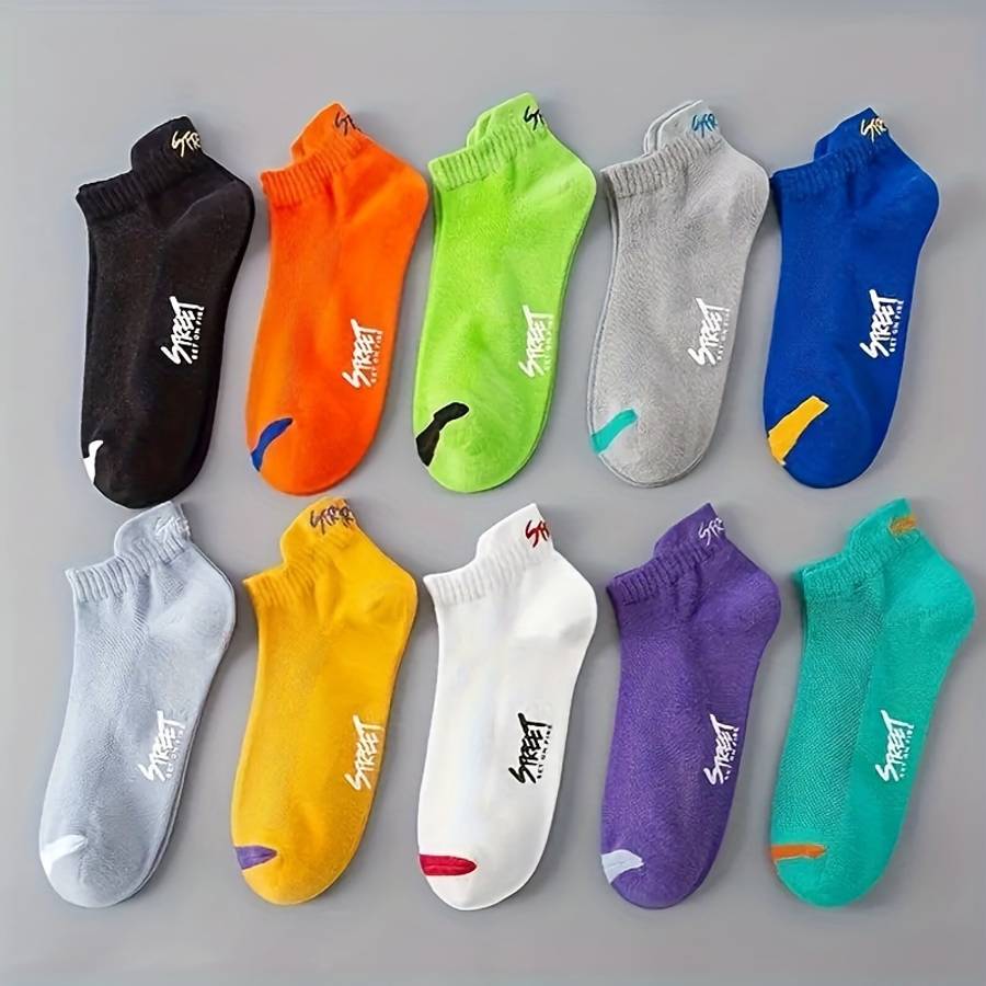 10 Pairs Mixed Colors One Size High Elastic Socks