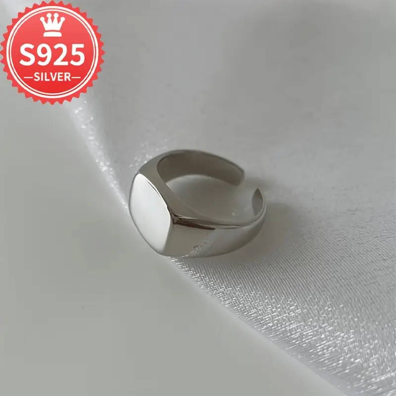 925 Sterling Silver Plated Hypoallergenic Square Oval Ring with Gift Box Packaging