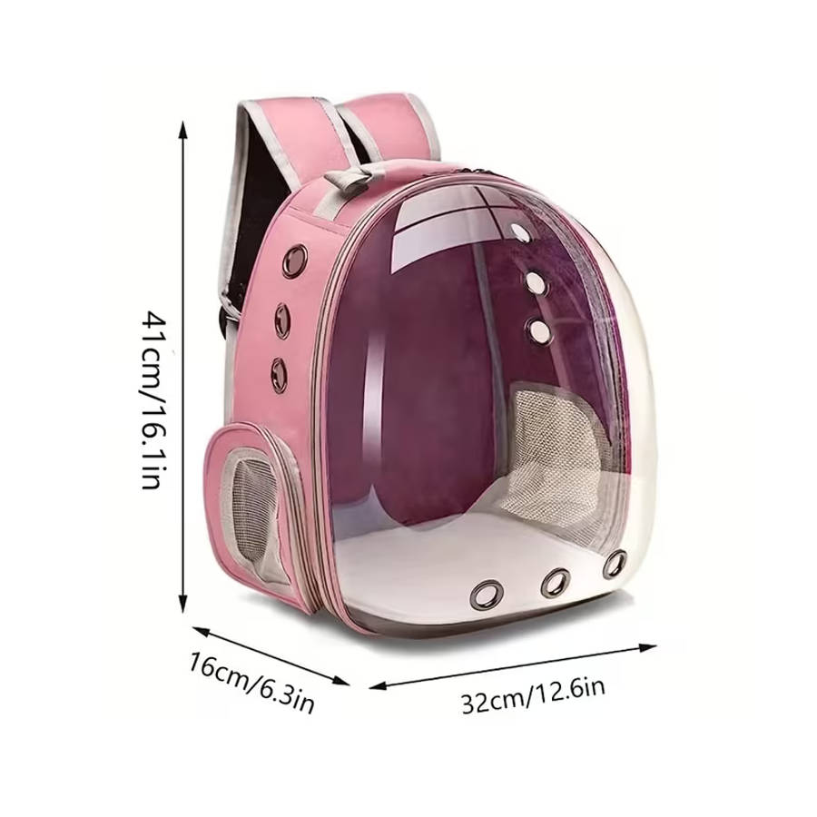 Transparent Pet Backpack With Zippered Compartments
