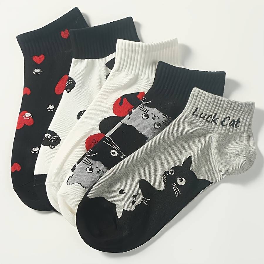 5 Pairs Mixed Color One Size High Elastic Socks